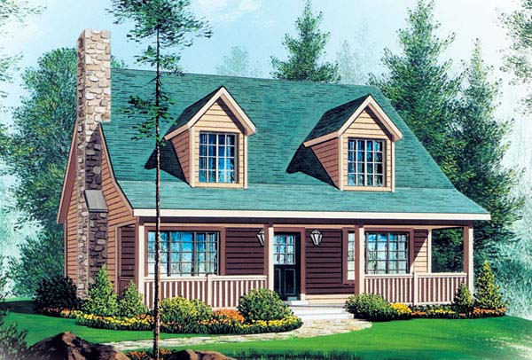House Plan 49128 Country Style With, Cape Cod House Plans With Attached Garage