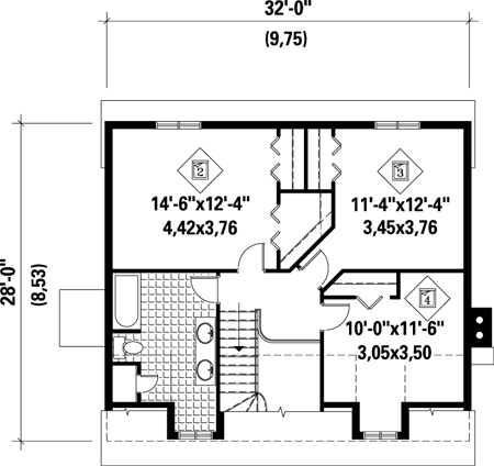 House Plan 52349 - with 1764 Sq Ft, 4 Bed, 2 Bath | COOLhouseplans.com