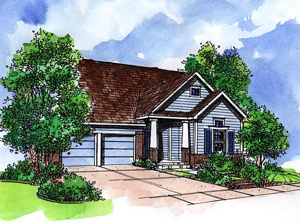 House Plan 57521 - One-Story Style with 1444 Sq Ft, 2 Bed, 2 Bath