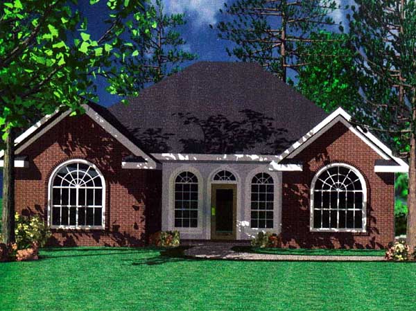 House Plan 59001 - Traditional Style with 1251 Sq Ft, 3 Bed, 2 Bath