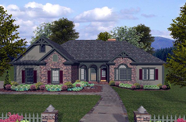 House Plan 74805 Craftsman Style With, Craftsman Bungalow House Plans Under 2000 Square Feet