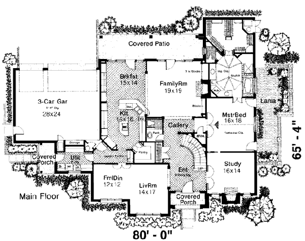 House Plan 92274 - Traditional Style with 3870 Sq Ft, 4 Bed, 3 Bath, 1 ...
