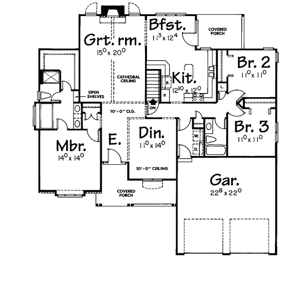 House Plan 94977 - Ranch Style with 1815 Sq Ft, 3 Bed, 2 Bath ...