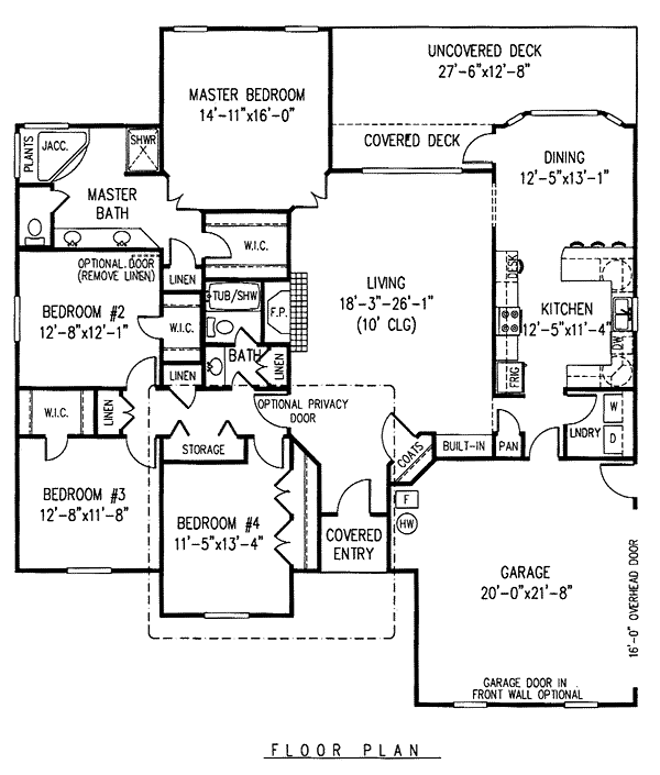 House Plan 96810 - European Style with 2128 Sq Ft, 4 Bed, 2 Bath ...